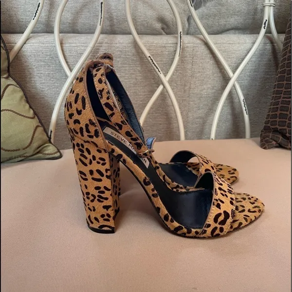 Steve Madden Carrson Real‎ Fur Sandal in Leopard Multi Size 7 - Image 5