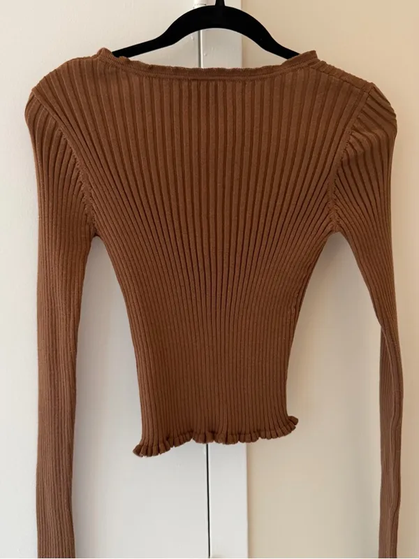 Princess Polly Ribbed Button Front Top - Image 5