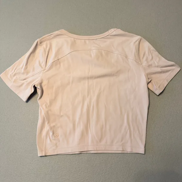 Lululemon Cut Out Front Align Short Sleeve Crop Top Pink Women Size 6 - Image 4