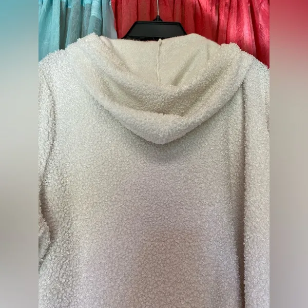 Women’s 3X White Hooded Sweatshirt. White - Image 4