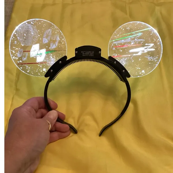 NWOT Disney Parks Star Wars Light-Up Hyperspace Spacecrafts Mickey Ear Headband - Image 3