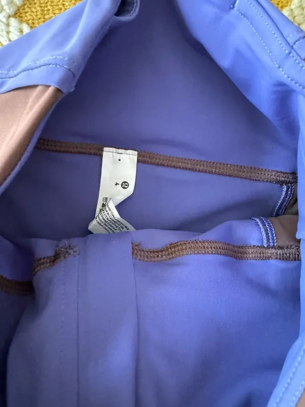 Lululemon Blue And Brown Bike Shorts - Image 4