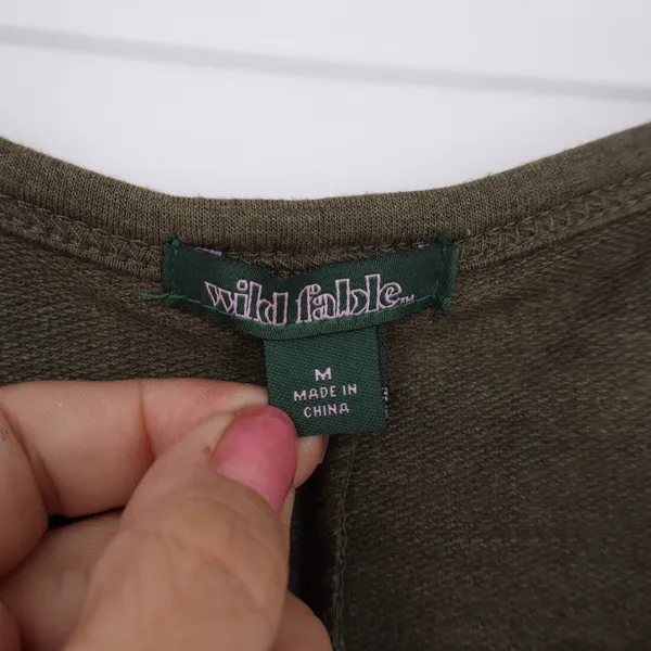 Wild Fable Jumpsuit Womens Medium Knit Racerback Olive Green Pockets Excellent - Image 2
