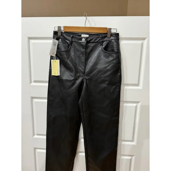 Wilfred Black Melina Faux Leather Pants High Waisted Size 6 Minimalist Edgy - Image 3