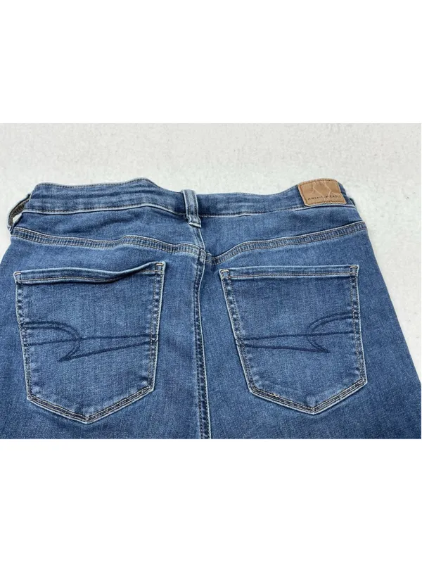Womans Excellent American Eagle High Rise Jegging Stretch Blue Jeans Size 10 - Image 8