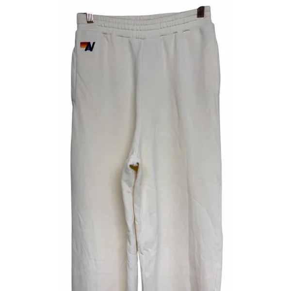 Aviator Nation Wide Leg Pocket Sweatpants Vintage White Women's‎ Size Medium - Image 3