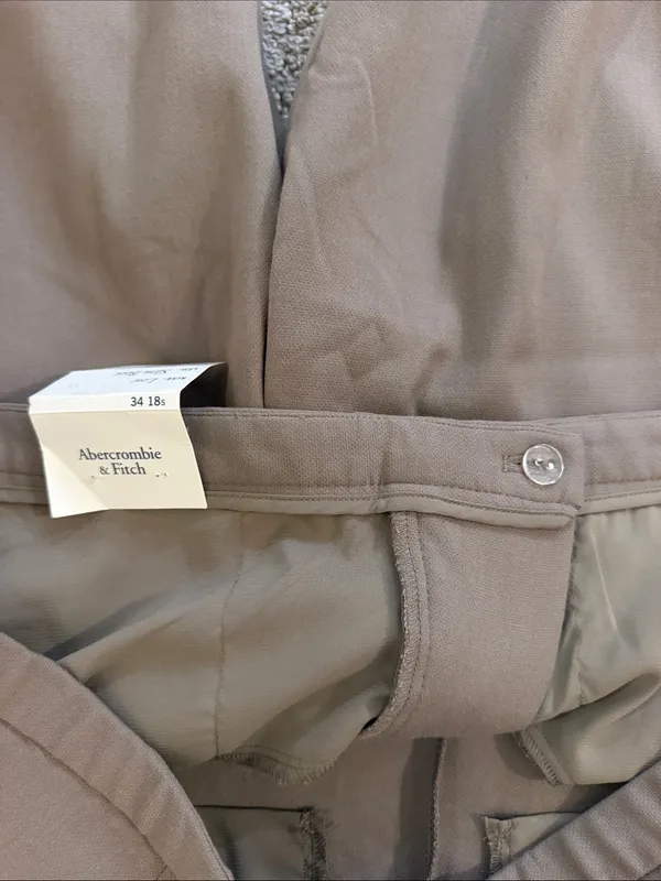 Abercrombie & Fitch Low Rise Slim Boot Pants Brown Taupe Size 18S Y2K Workwear - Image 7