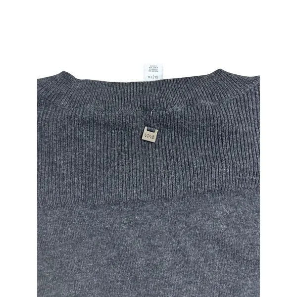 Lole Dark Gray Long Sleeve V-Neck Casual‎ Sweater Dress Pockets XL - Image 10