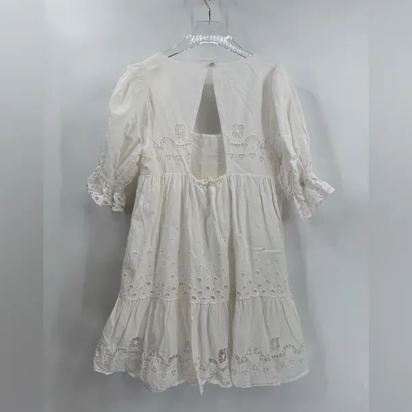 Forever That Girl Women's White Eyelet Puff Sleeve Dress Open Back size‎ xs - Image 4