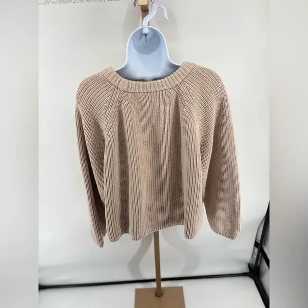 JENNI KAYNE Cotton Fisherman Crewneck Sweater Womens Size 1X Minimalist - Image 10