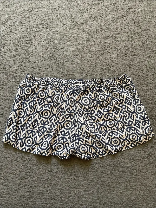 Patterned Navy and White Drawstring Athletic Shorts Size XL - Image 2