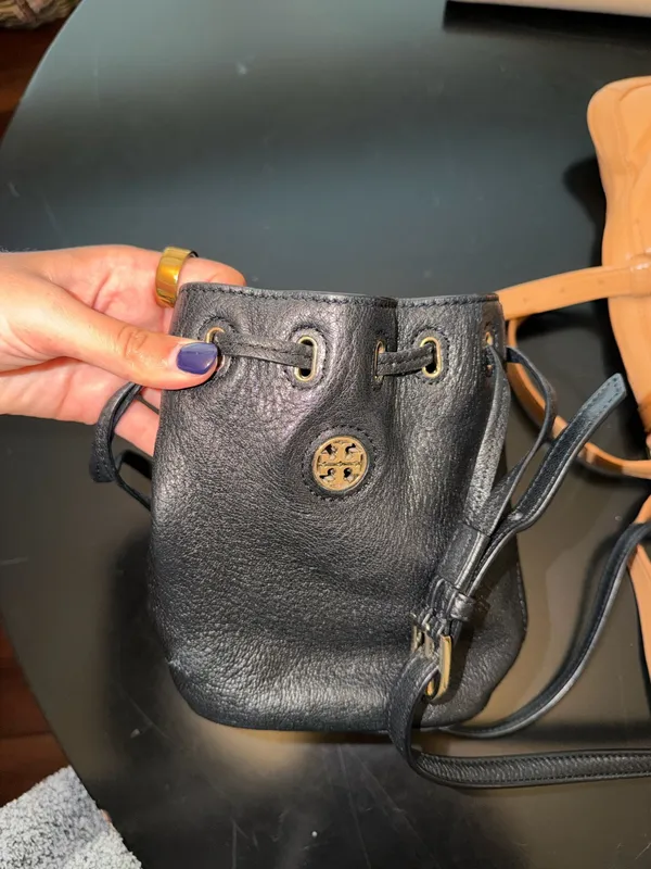 Tory Burch Bucket Bag Leather Drawstring - Image 9