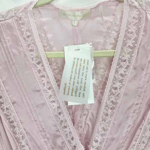 LoveShackFancy Ellitia Dress Victorian Lace Maxi Light Lilac Viscose US 0 NWT - Image 9