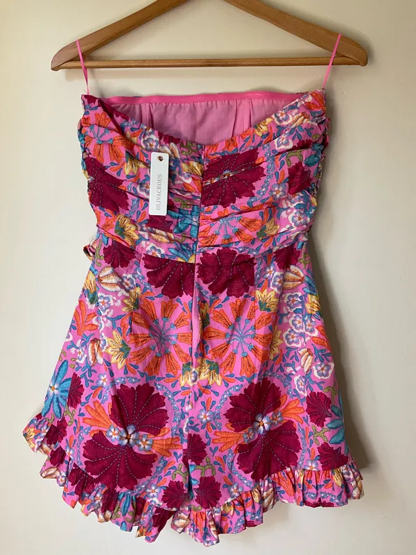 Olivaceous Romper Floral Brightly Colored - Image 9