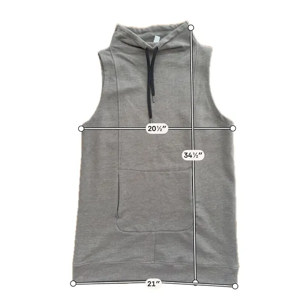 Lole Sleeveless Sweatshirt Tunic Women Large Gray Good Funnel Neck Pocket - Image 8