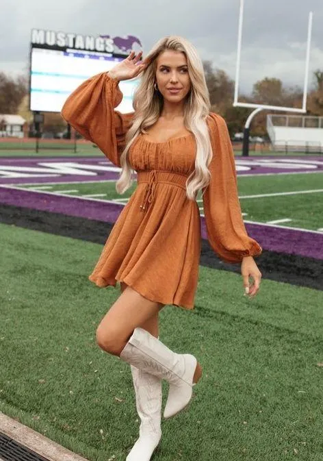 The Post Ali Romper Dress in Copper / Rust Orange Color in Size S - Image 4