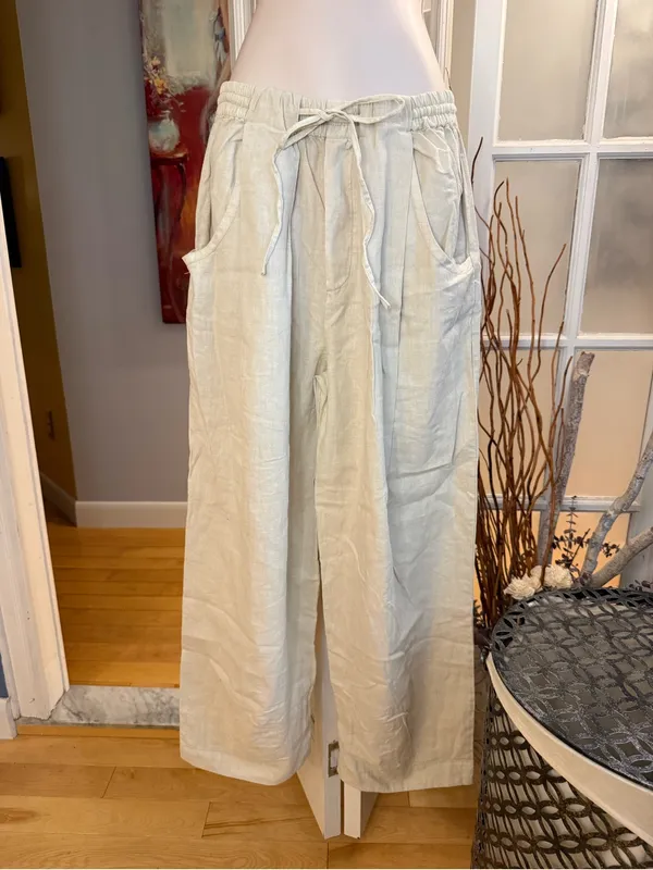 ✨NWOT Free People Chambers Linen Laid Back Pull On Pants XS✨ - Image 6