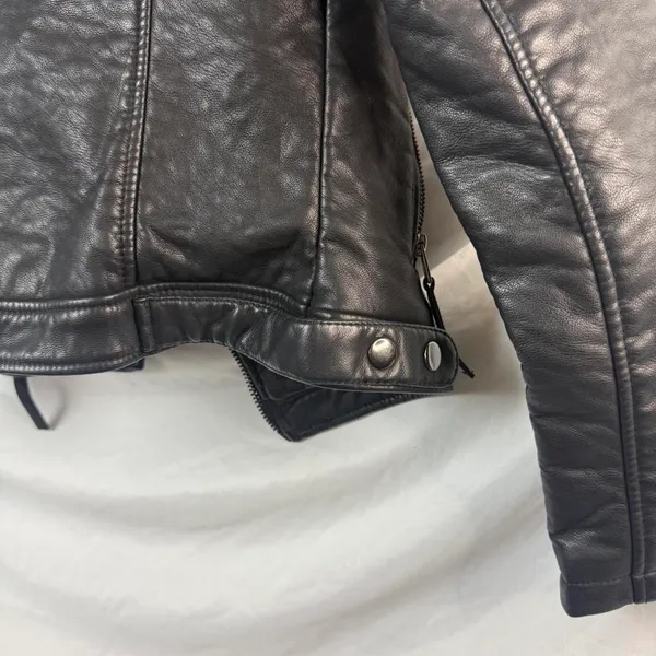 Topshop Leather Jacket Moto Black - Image 7