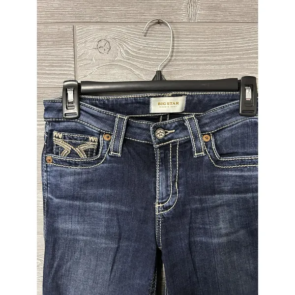 Big Star Womens Jeans‎ Maggie Boot Size 26R Low Rise Denim Pants Embroidered - Image 2