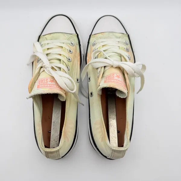 Converse Chuck Taylor Sneakers Womens 8 Yellow Palm Tree Tie Dye Low Top Shoes - Image 4