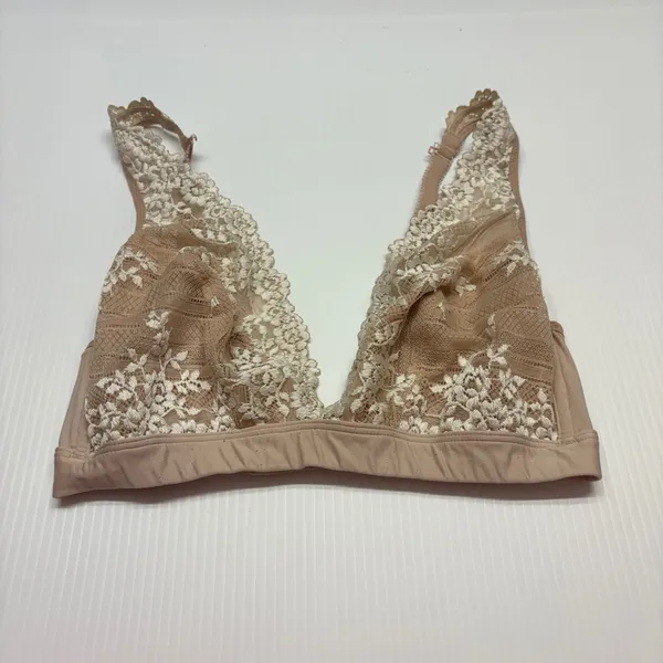 Wacoal Embrace Lace Wire Free Bralette‎ Women 38 Nude V-Neck 852191 Lingerie - Image 2