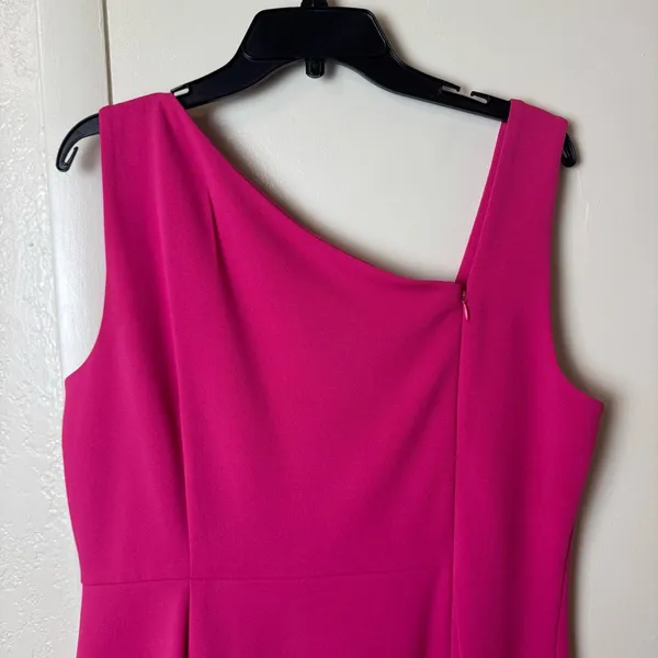Calvin Klein Women's Asymmetrical-Neck Sheath Dress Size 14 - Image 5