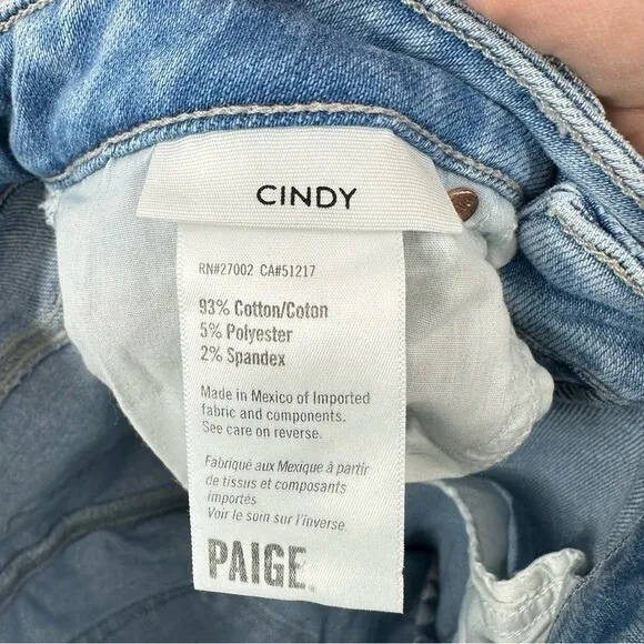 Paige Women's‎ Size 26 Denim Jeans Cindy Raw Hem Light Wash High Rise Classic - Image 8