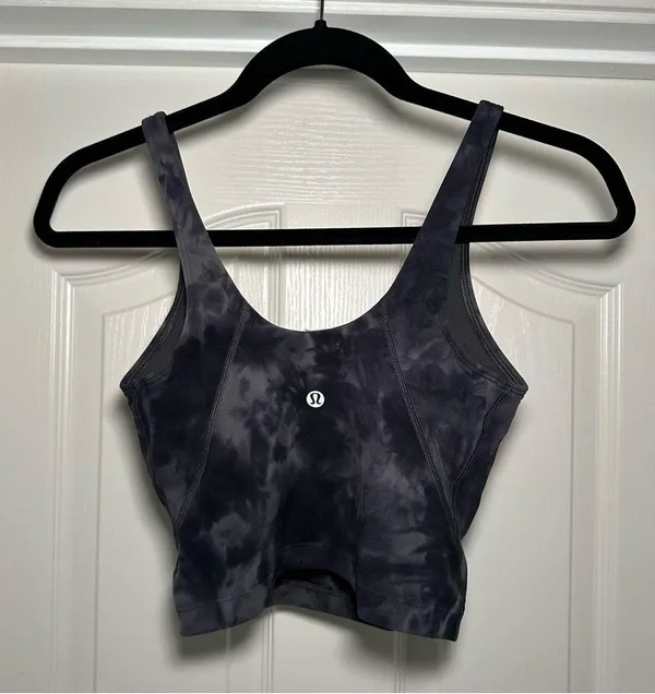 Lululemon Cropped Align Tank in Diamond Dye Black/Blue Size 2 - Image 4