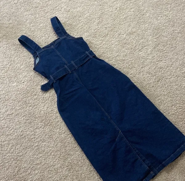 H&M dark denim midi dress. S - Image 12