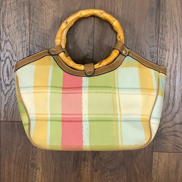 Relic plaid bamboo handle tote - Image 2