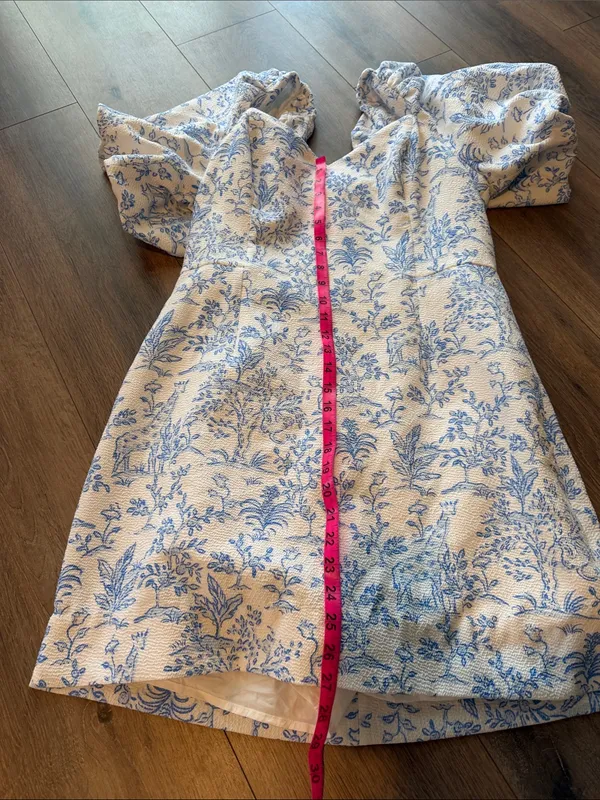 Lilly Pulitzer Justina Floral Puff Sleeve Romper Dress- size 14 - Image 6