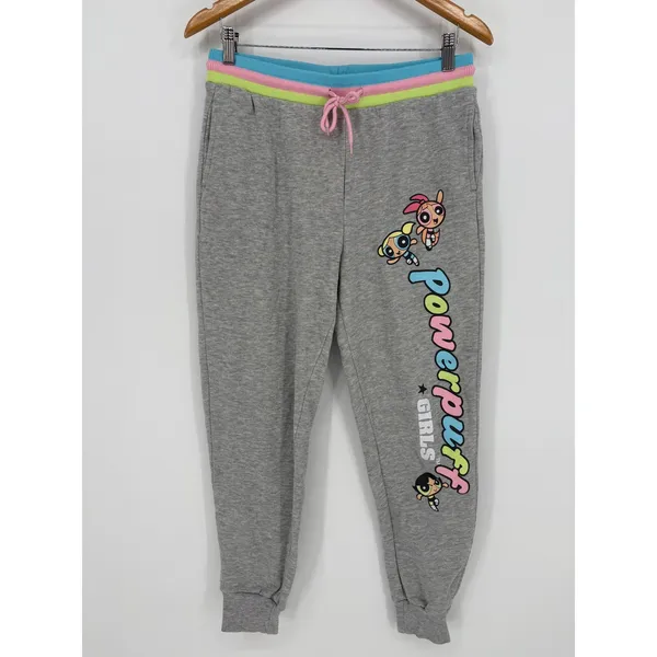 Powerpuff Girls Jogger Sweatpants Women Medium Cartoon Network Gray Y2K Medium - Image 2