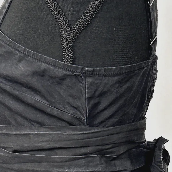 Mare Mare x Anthropologie Black Peplum Cami Top Womens XS Wrap Waist‎ Faded Y2K - Image 6