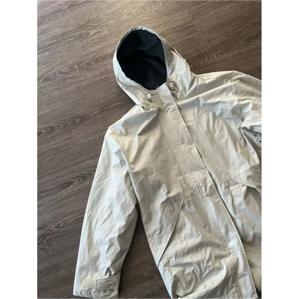 Outbrook Fleece Lined Rain Jacket Womens Medium Cream Hooded Utility Coat - Image 8