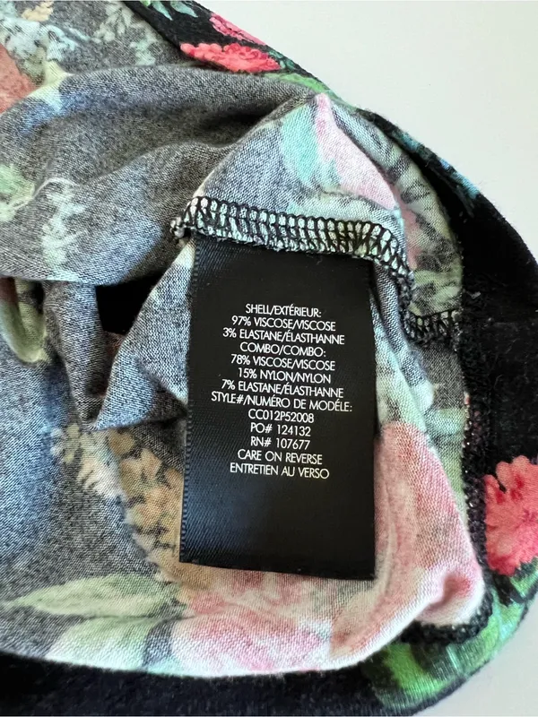Alice + Olivia Women's Melva Black Floral Print Racerback Crop Tank Top Stretch - Image 8