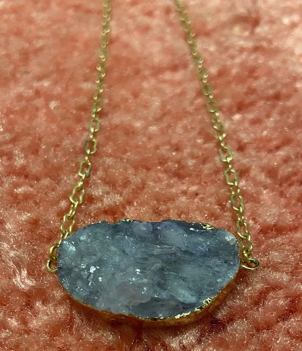 Love Ao Blue Crystal Long Necklace - Image 3