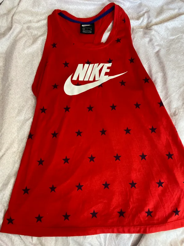 red and white and blue star tank top - Image 3