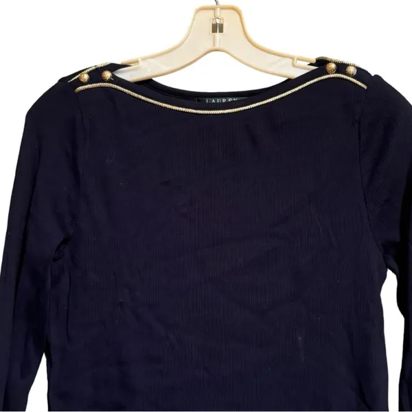 Lauren Ralph Lauren Boat Neck Ribbed Top - Image 2
