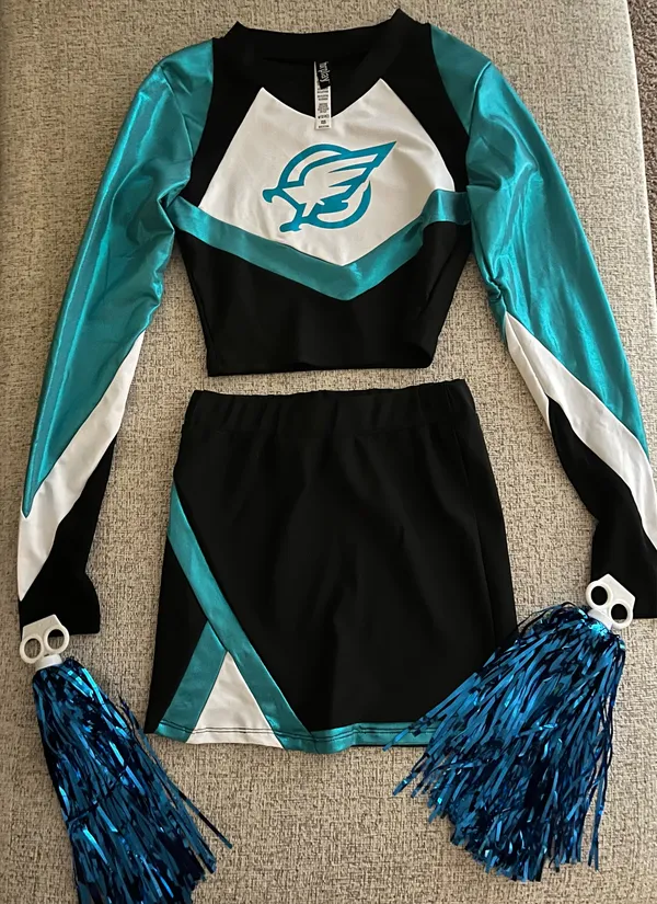 Cheerleader Costume Blue Size XS/S - Image 3
