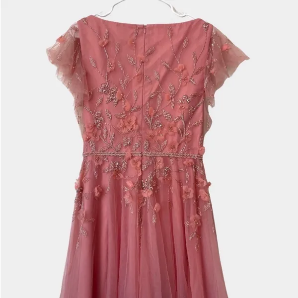 NEW Mac Duggal 11224 - Pink V-Neck‎ A-Line Prom Gown Maxi Dress Size 8 - Image 9