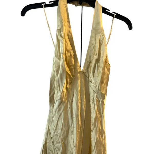 Reformation Daniela Silk Maxi Dress Ray Of Light Yellow size 2 C0 - Image 6