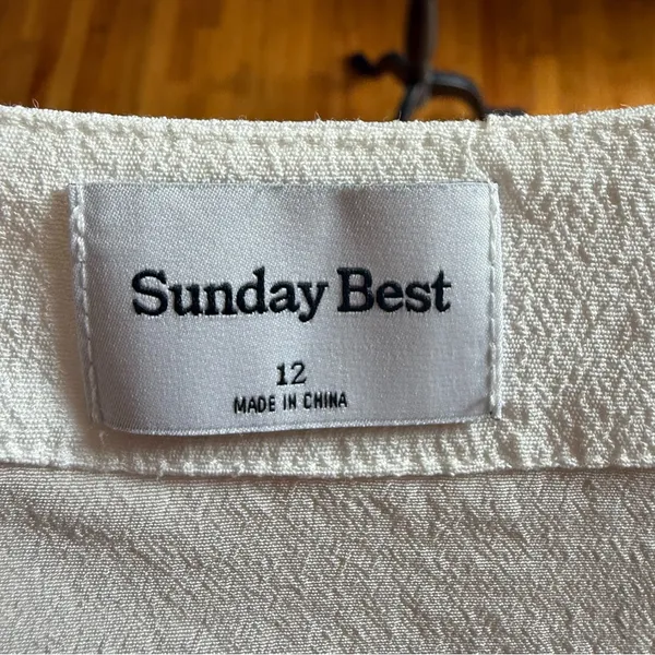 SUNDAY BEST ARITZIA Sandrine Mini‎ Dress Light Birch White Size 12 - Image 7