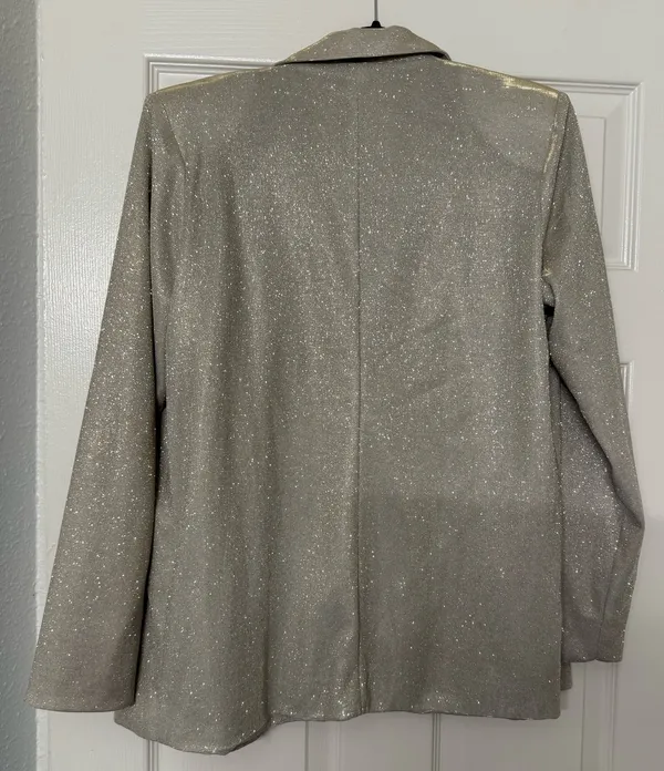 These Three Boutique Silver sparkly blazer - Image 2