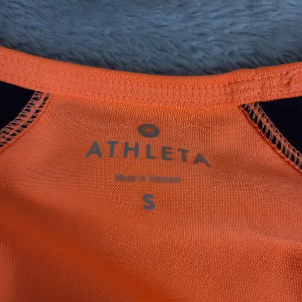 Athleta Running Wild Mix Crew, Cosmic Orange‎ Dress Blue, Size Small - Image 3