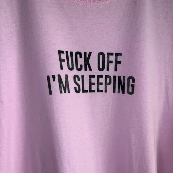 💖Nasty Gal F*^k Off Light Pink Oversized Sleep Tee - Image 3
