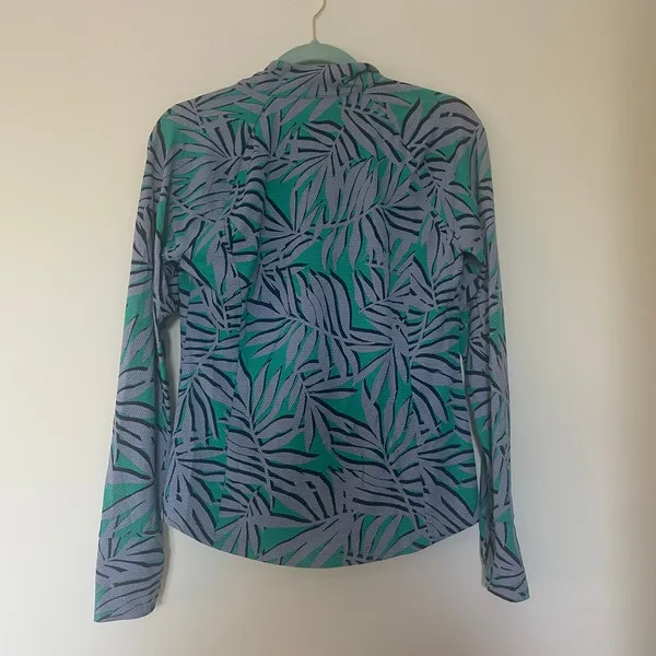 Tommy Bahama IslandZone Active Half-Zip Palm Print Pullover Sz Med - Image 2