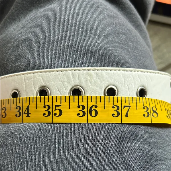 White flat studded Belt - Image 4