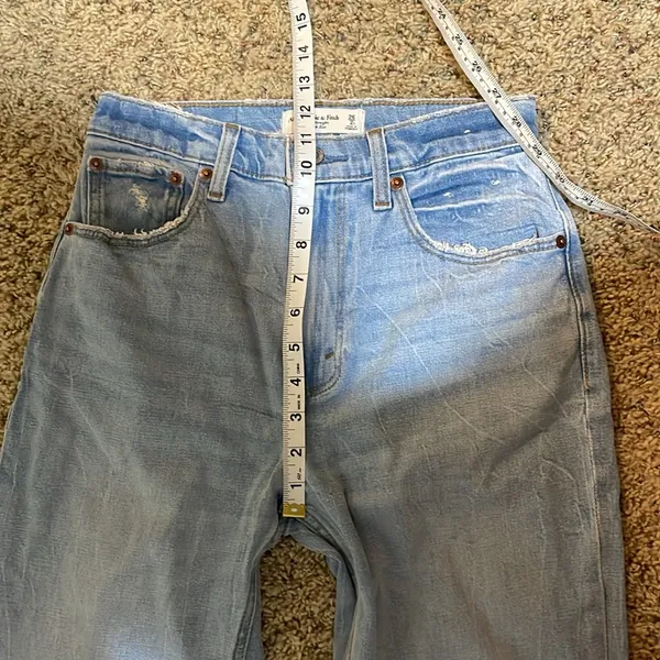 Abercrombie & Fitch SHORT The Ankle Straight Ultra High Rise Jeans Size 26/2S - Image 13