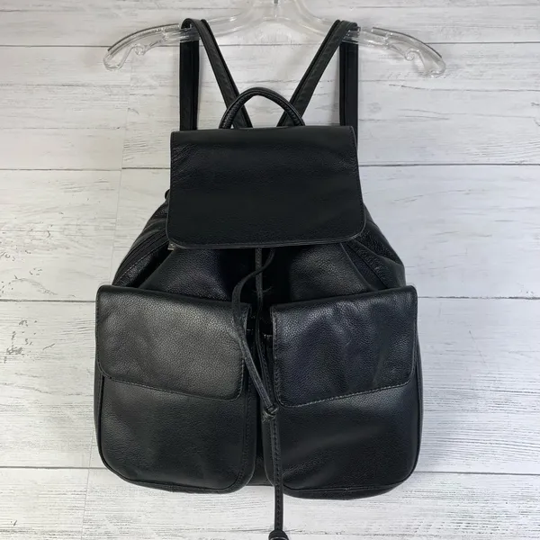 Franklin Covey Black Leather backpack/ Purse medium - Image 2
