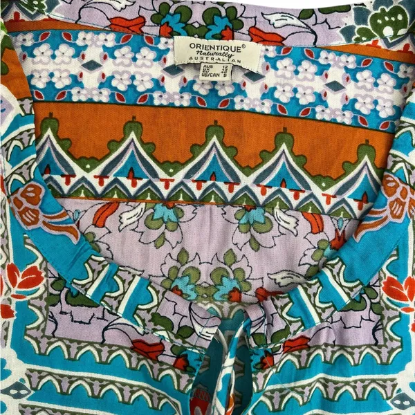 Orientique Naturally Australian Blouse Blue Size 8 - Image 9